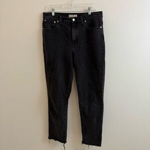 Madewell The High-Rise Straight Leg Black Jeans Size 29T